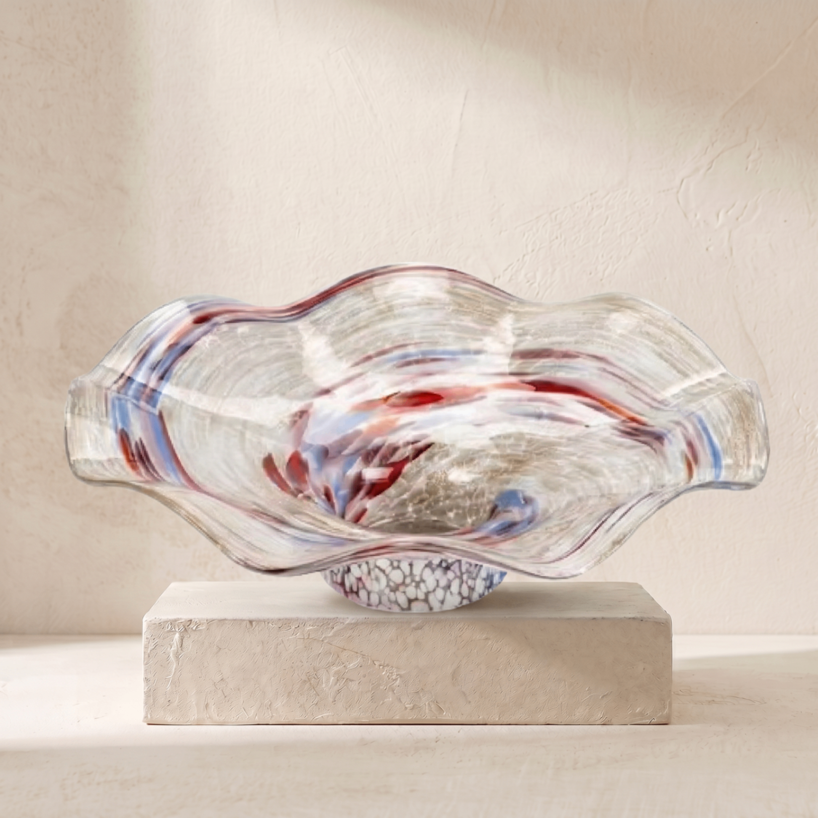 Coupe ondulée cristal & rouge — REF#78008